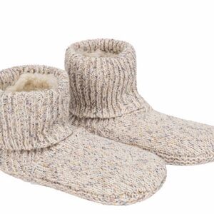 Lemon Cream Knit Women's Slippers